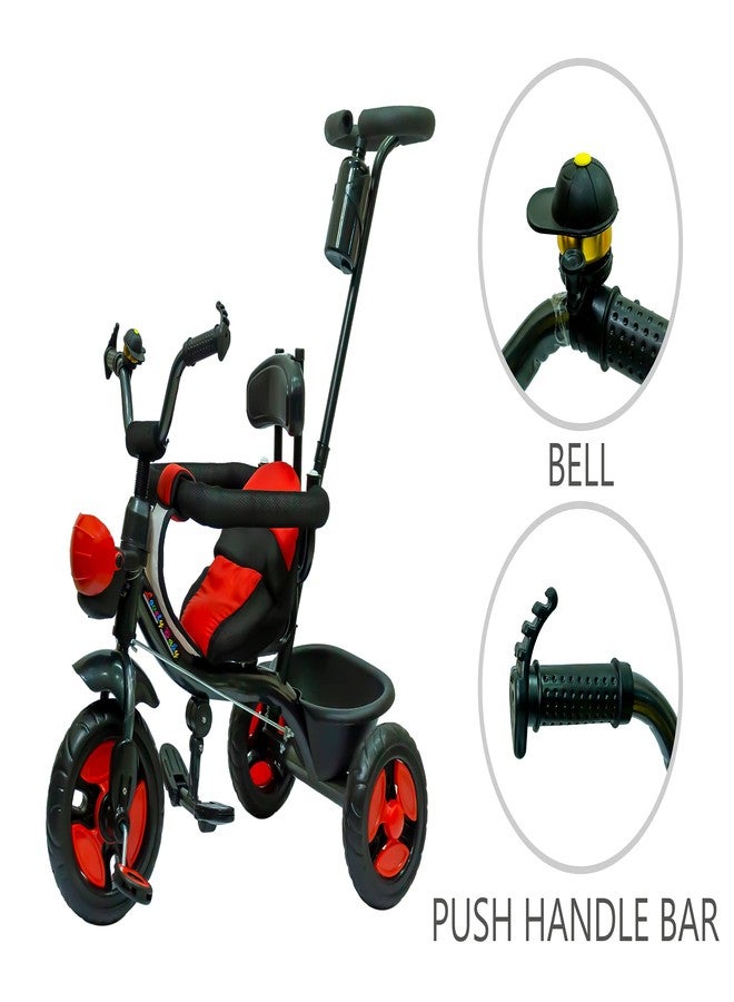 Maanit Kids 3 Wheel Trike with Drinking Bottle, Parental Push Control Handel, Detachable Bell, Children Roadster Tricycle for Toddlers and Kids (Red) - Image 5